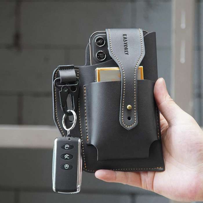 Retro Belt Waist Fashionable Bag (Black)